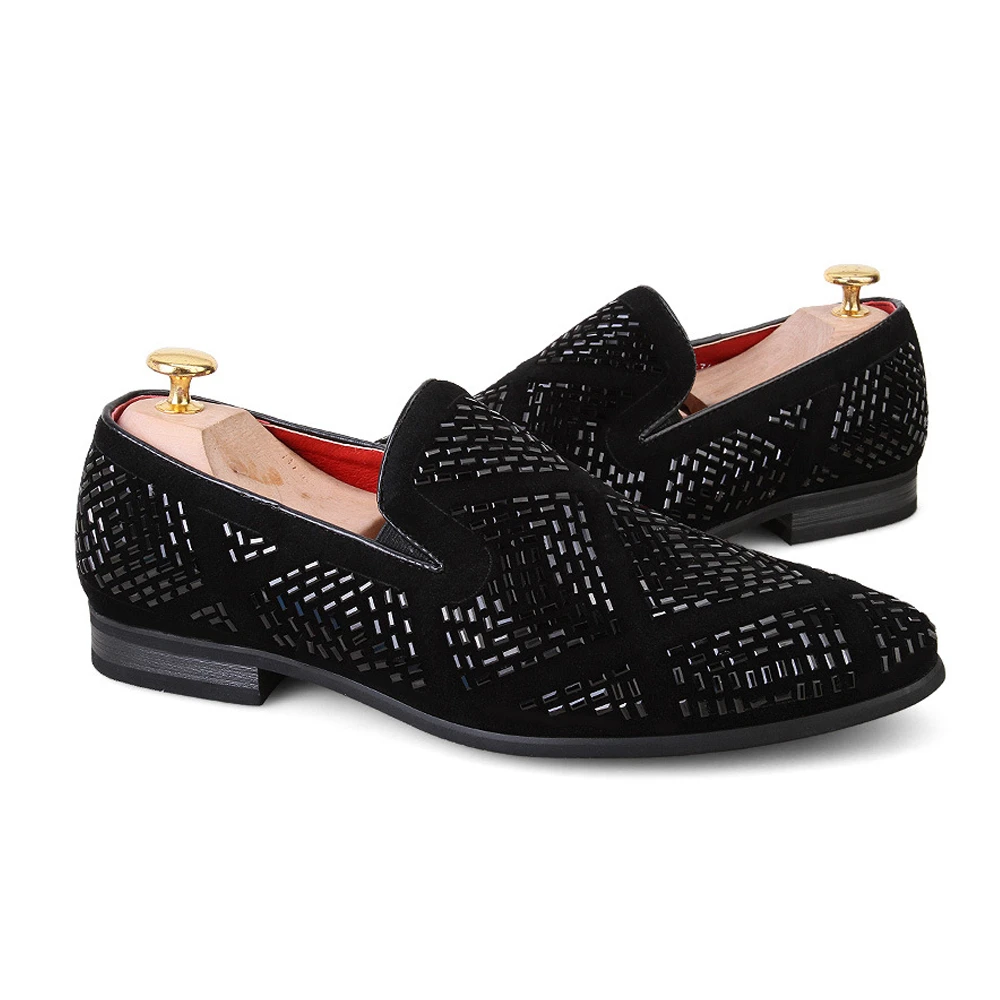 LAISUMK блестящие украшения со стразами модные мокасины мужские туфли острый носок