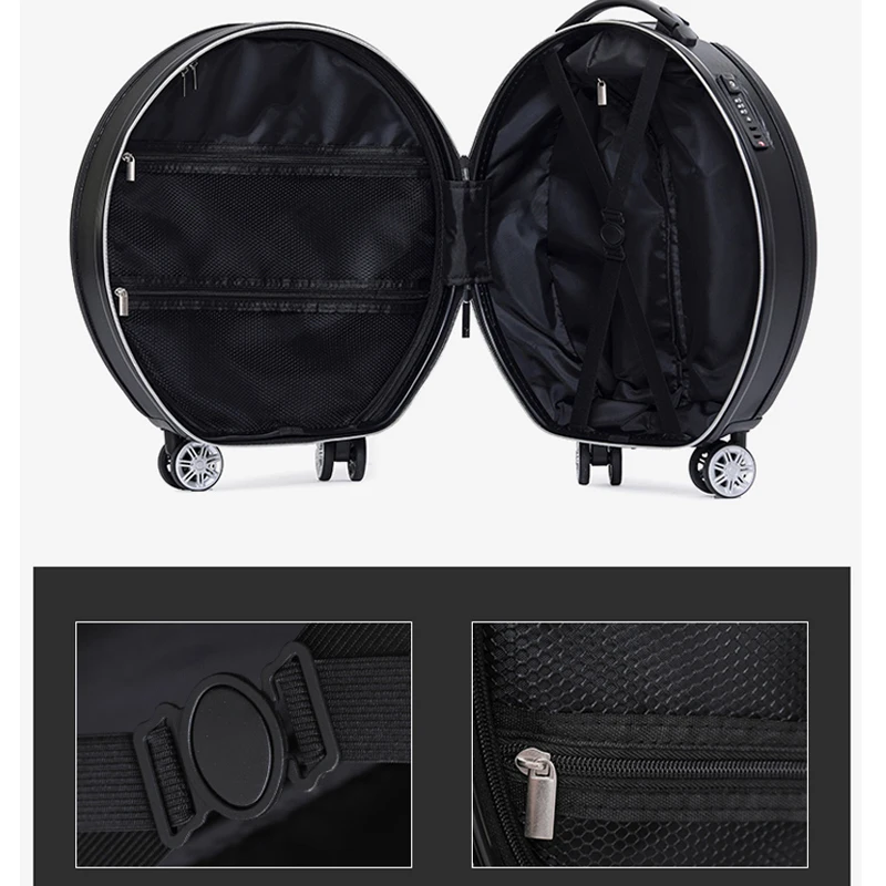 Женская милая круглая сумка и чемодан на колесиках тележка для девушек