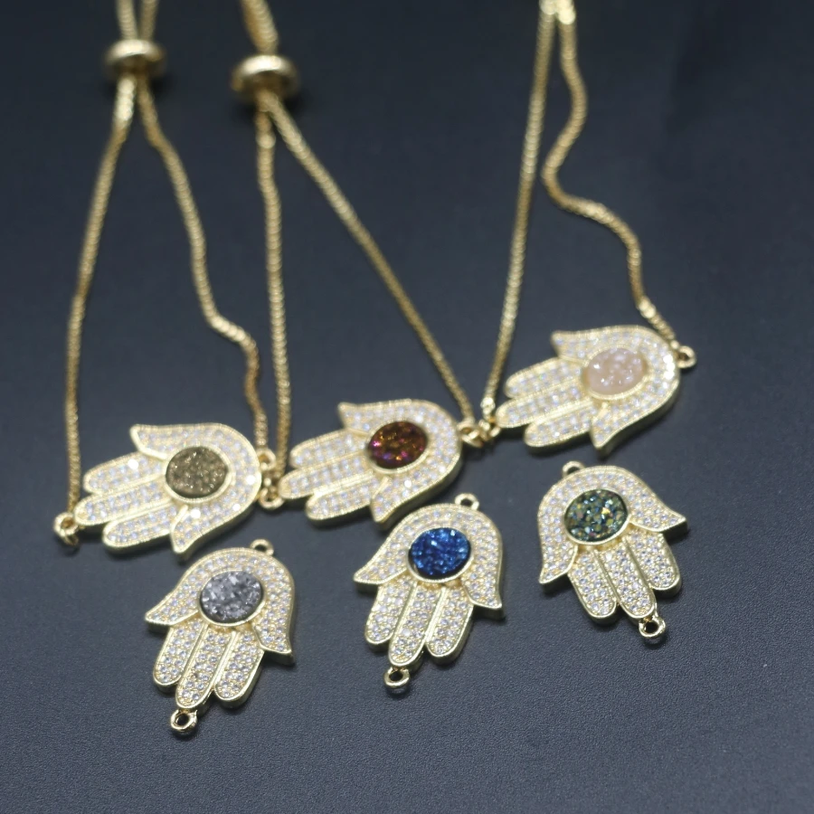 5 шт./партия женские браслеты из меди и драгоценных камней