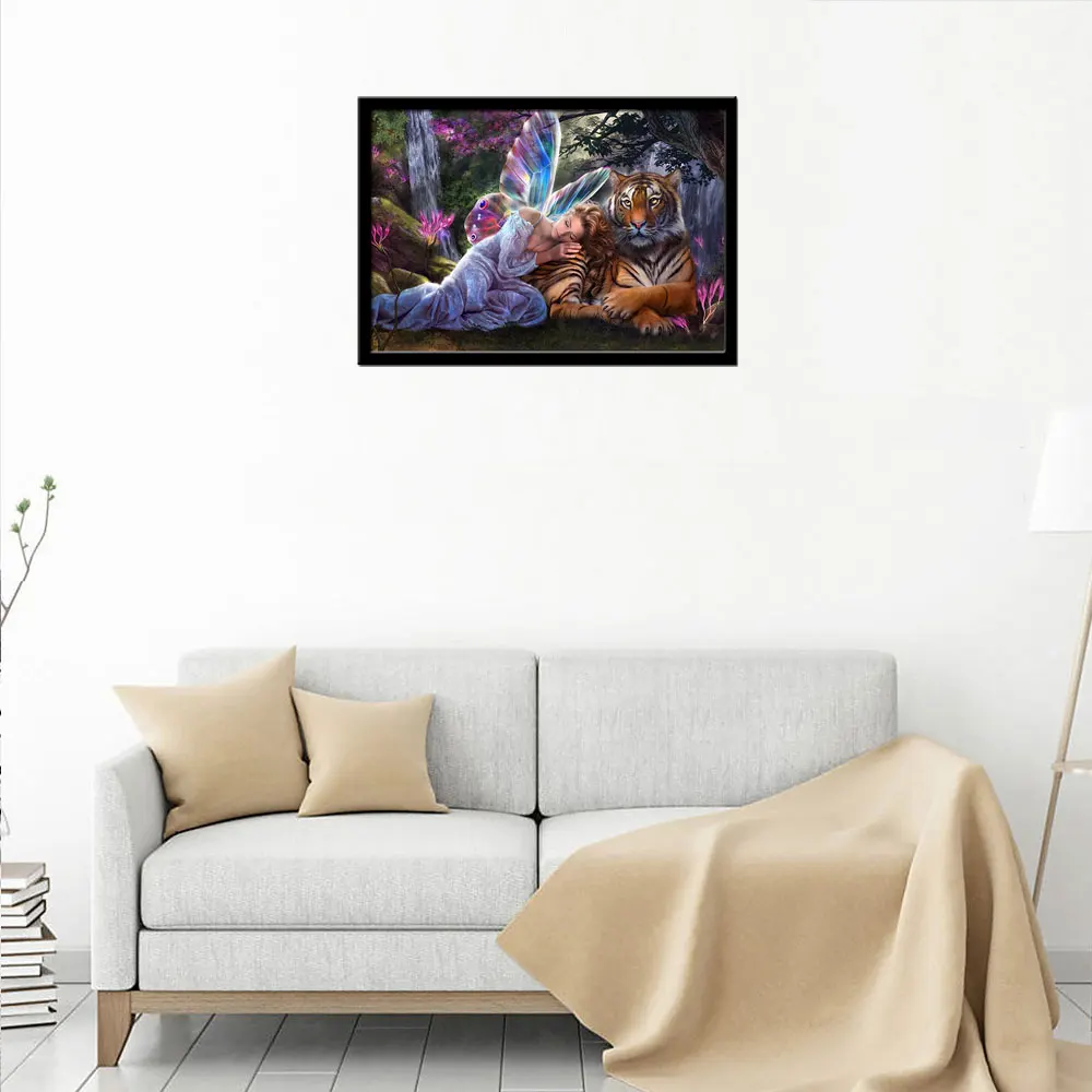QLuo картина для домашнего украшения diy 5d алмазная животные красота и тигр