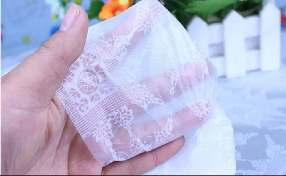 Водонепроницаемый Одноразовая Скатерть Белый пион Снежинка с толстой