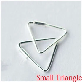 Small Triangle SRCOI 925 стерлингового серебра минималистичные геометрические корейские сережки-шпильки телевизионная драма простой стиль квадратные серьги для женщин Горячая Распродажа - Окраска металла: Small Triangle