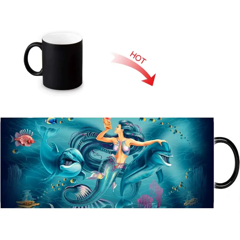 Забавная дорожная кружка русалка 12 унций чашка для кофе молока чая новинка