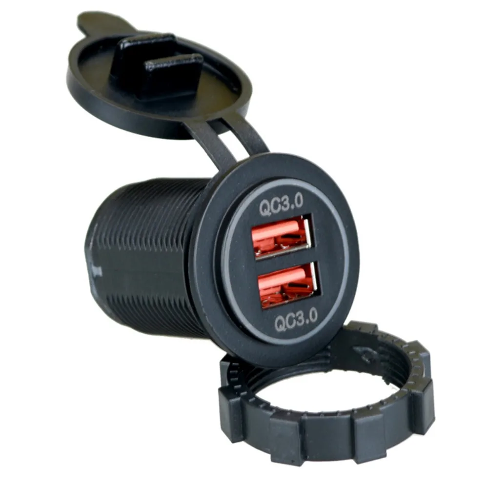 SOONHUA Universal QC 3.0 Dual USB Smart Car Charger 12V 24V Fast Charging for Cellphone Tablet Over With Temperature Protection |