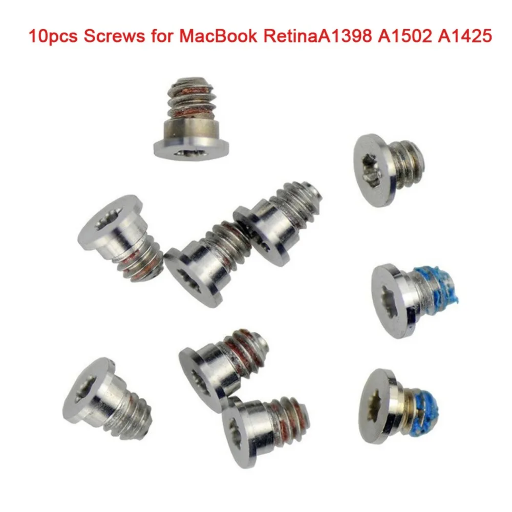 Винты 10 шт. для MacBook Pro retina 13 3 дюймов 15 4 A1502 A1425 A1398 Нижняя задняя крышка винты |