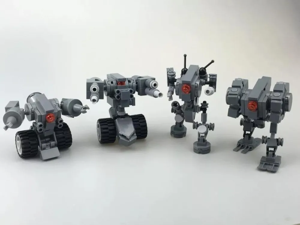 Блоки MOC маленькая меха железная и стальная команда робот совместимые Legoelys