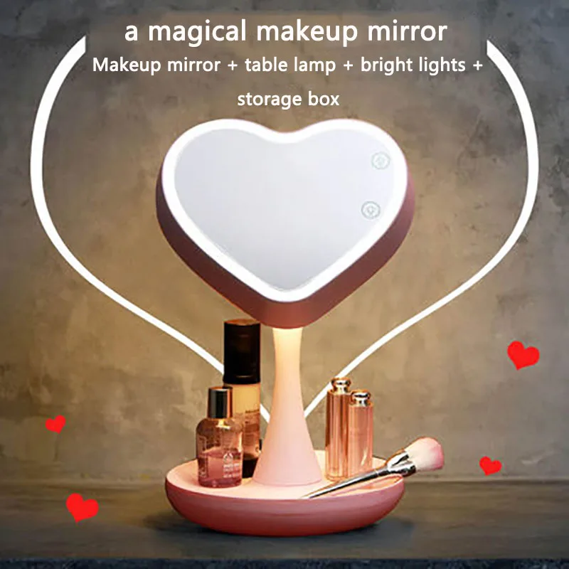 Светодиодный настольный светильник для макияжа зеркальный красочный ящик