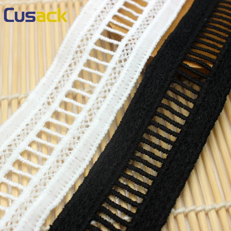 3 метра 0 см белая Черная кружевная отделка аппликация из молочного шелка для