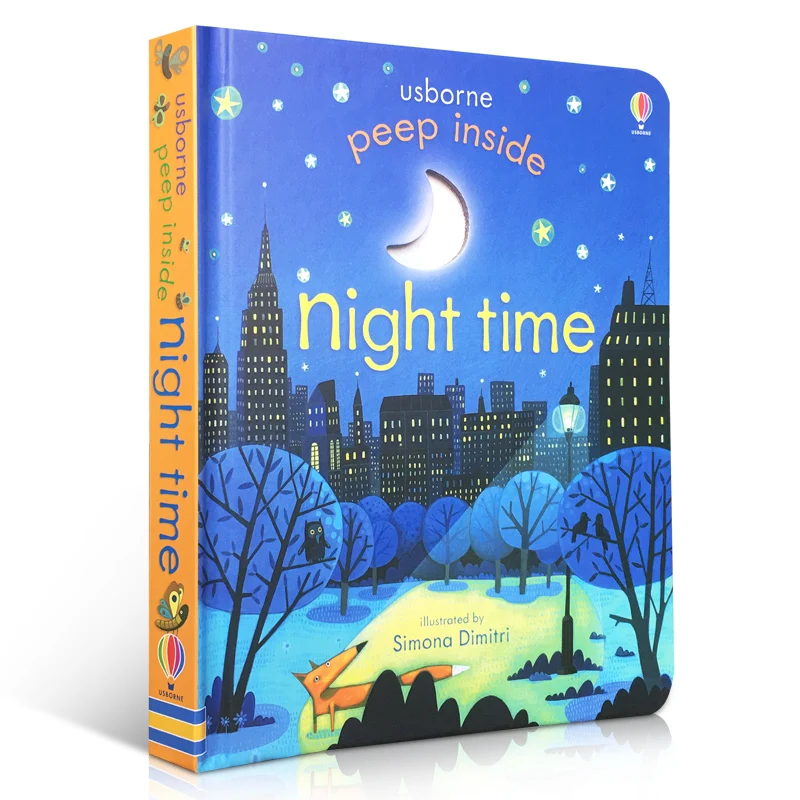 Обучающие 3d книги Peep Inside Night Time на английском языке с откидной крышкой для детей