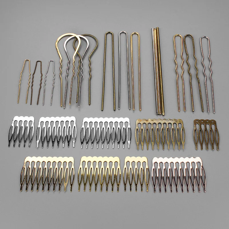

10pcs/lot 5/10 hair ornaments tooth metal comb rhodium gold color base material DIY handmade jewelry hair accessories