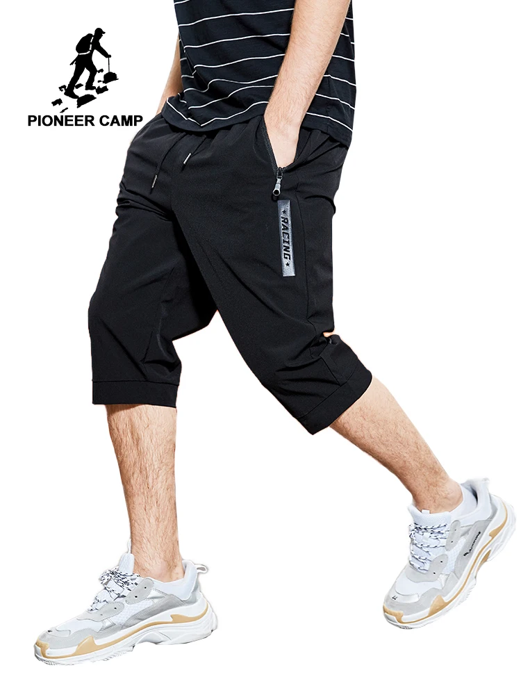 Pioneer Camp Summer Men Leisure Knee Length Shorts &quotRacing&quot Printing Short Trousers Bermuda Roupa Masculina AXX901104 | Мужская