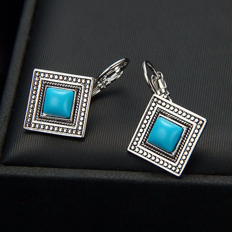Квадратные серьги подвески из смолы для женщин розовое золото серебристый цвет
