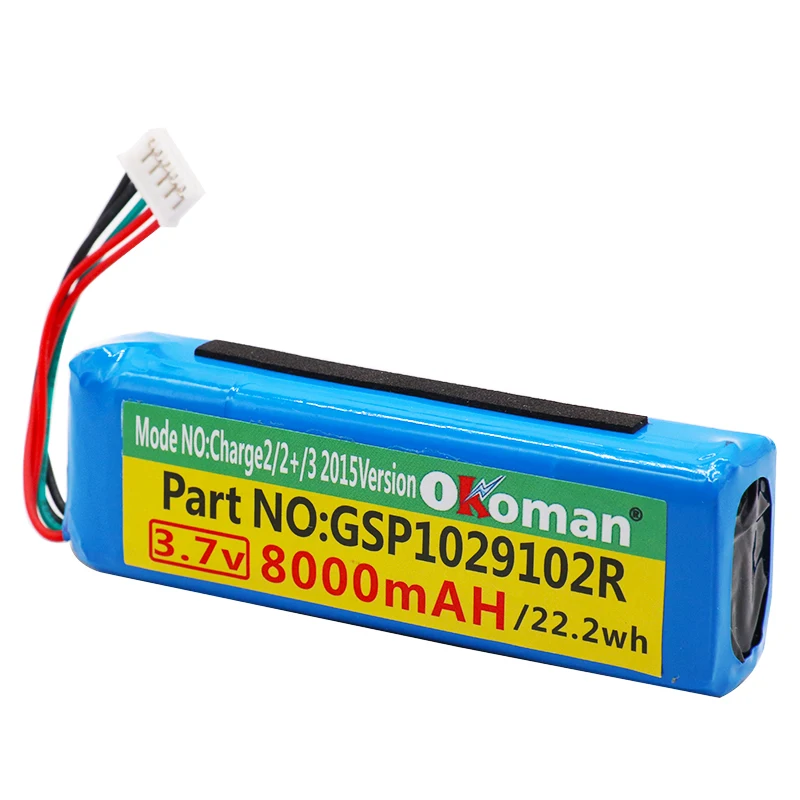 100% новый 8000mah GSP1029102R Аккумулятор для JBL Charge 2 Plus + charge 3 2015 версия P763098 батареи |