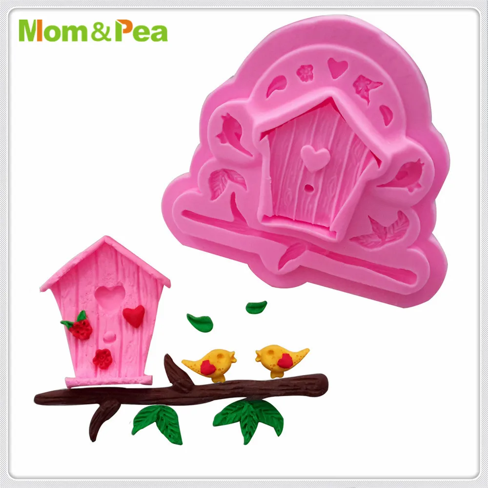 Силиконовая форма Mom & Pea MPA1819 в форме птицы хижине украшение для торта 3D помадки