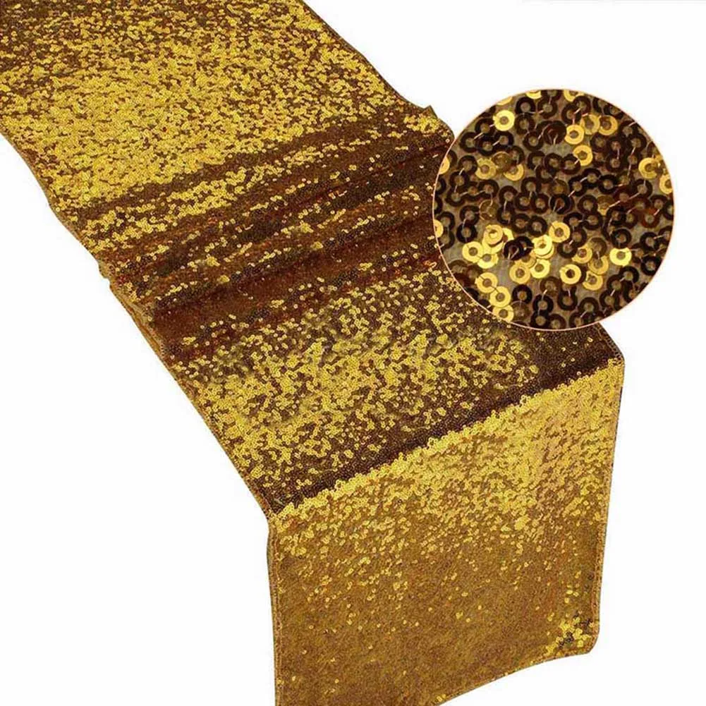 

30*180cm/30*275cmSparkly Rose Gold Silver Sequin Table Runner for Wedding Party Table Runner Tablecloth Decoration