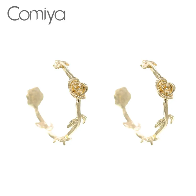 Женские серьги-гвоздики Comiya элегантные серьги золотистого цвета из цинкового