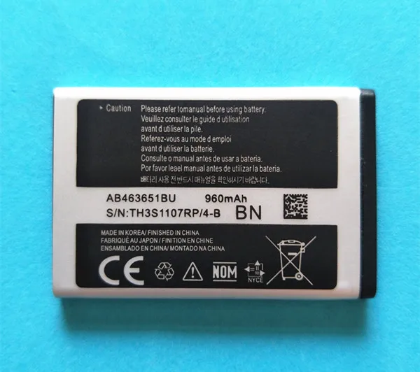 АЗК 2 шт./лот AB463651BU батарея для Samsung W559 S5620I S5630C S5560C C3370 C3200 C3518 J808 F339 S5296 C3322 L708E S5610 960 мА