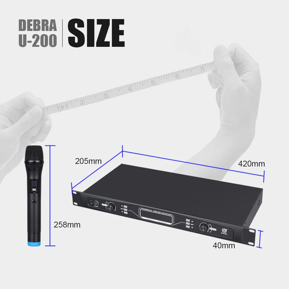 Debra audio Pro 80*2 выбираемый канал UHF беспроводная версия с двумя микрофонами для