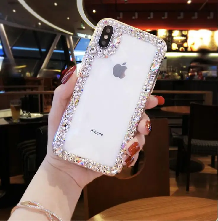 Роскошные средства Капа Bling с драгоценными камнями и украшенные стразами чистый