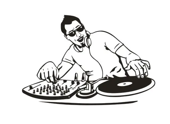 Настенные Стикеры с изображением DJ микшера декор для ночного бара рок