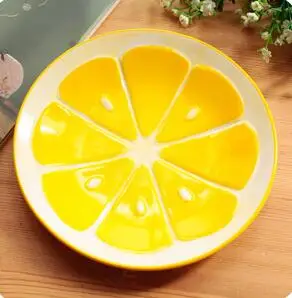 Фруктовый цветной Керамика рисовая чаша для супа, салата ложка тарелка десерт арбуз Стиль мгновенный Лапша чаша для детей - Цвет: plate C