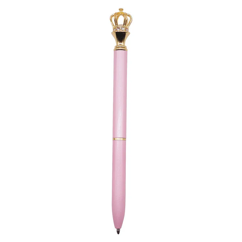 pink 20 шт. шариковая ручка Металл Подвеска Корона кристалл ручка синий заправка 1,0 мм перо студент, школа, офис письменная ручка очень красивая - Цвет: pink