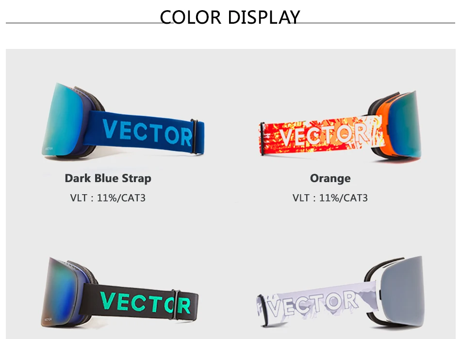 Векторные брендовые лыжные очки мужские и женские двойные линзы UV400 противотуманные лыжные очки снежные очки Взрослые лыжные очки для сноуборда