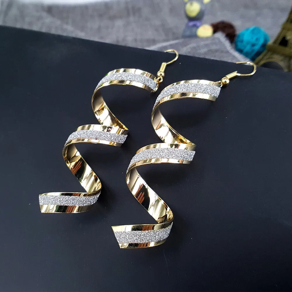 Fashion Necklaces Pendants Twist Spiral Charm Jewelry Silver Gold Black Long Earrin Collares De Moda | Украшения и аксессуары