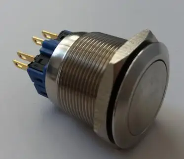 

GQ25-11Z/S Stainless steel 25mm IP65 5A/250VAC 1NO 1NC Latching metal Push Button Switch Flat round
