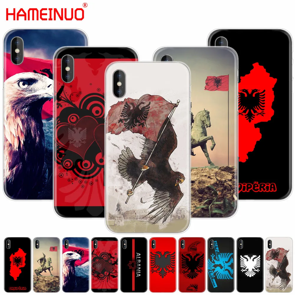 HAMEINUO с албанским флагом сотовый телефон чехол для iphone X 8 7 6 4 4s 5 5s SE 5c 6s
