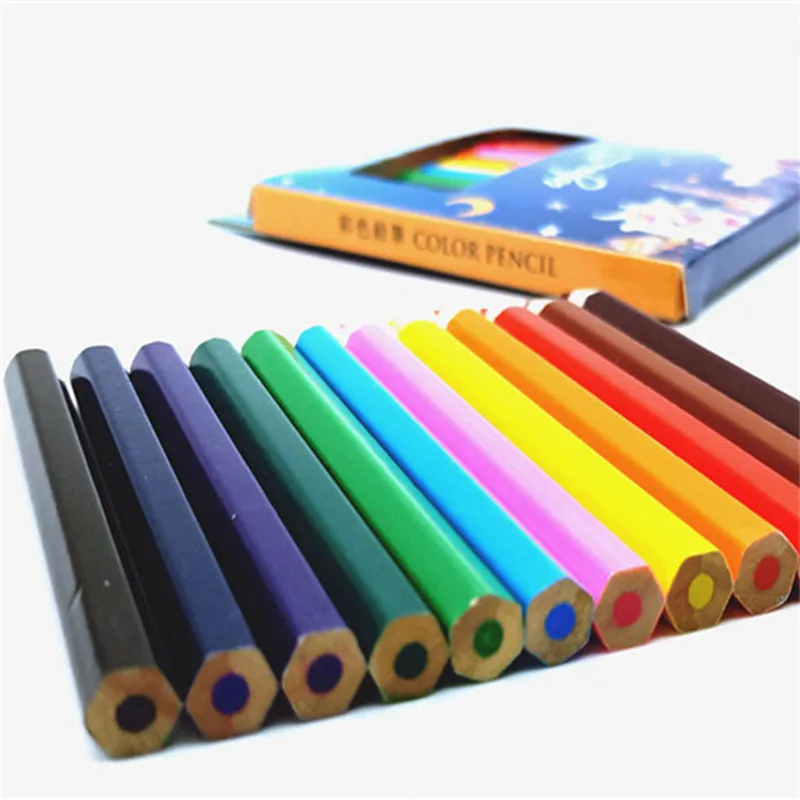 12 шт цветной Радужный деревянный карандаш живопись канцелярские принадлежности