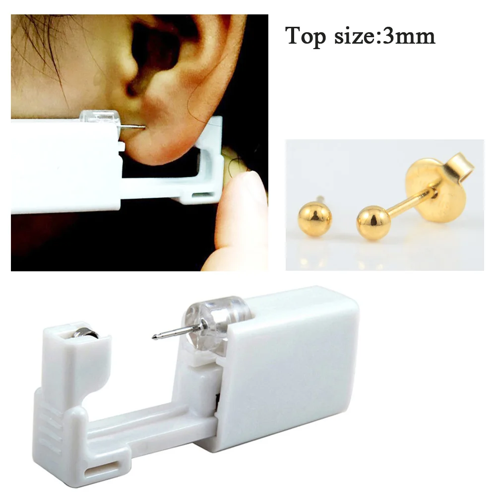 Gold ear stud 03 1 шт одноразовый стерильный пирсинг серьги-гвоздики, набор инструментов для пирсинга носа, набор стальных сережек - Окраска металла: Gold ear stud 03