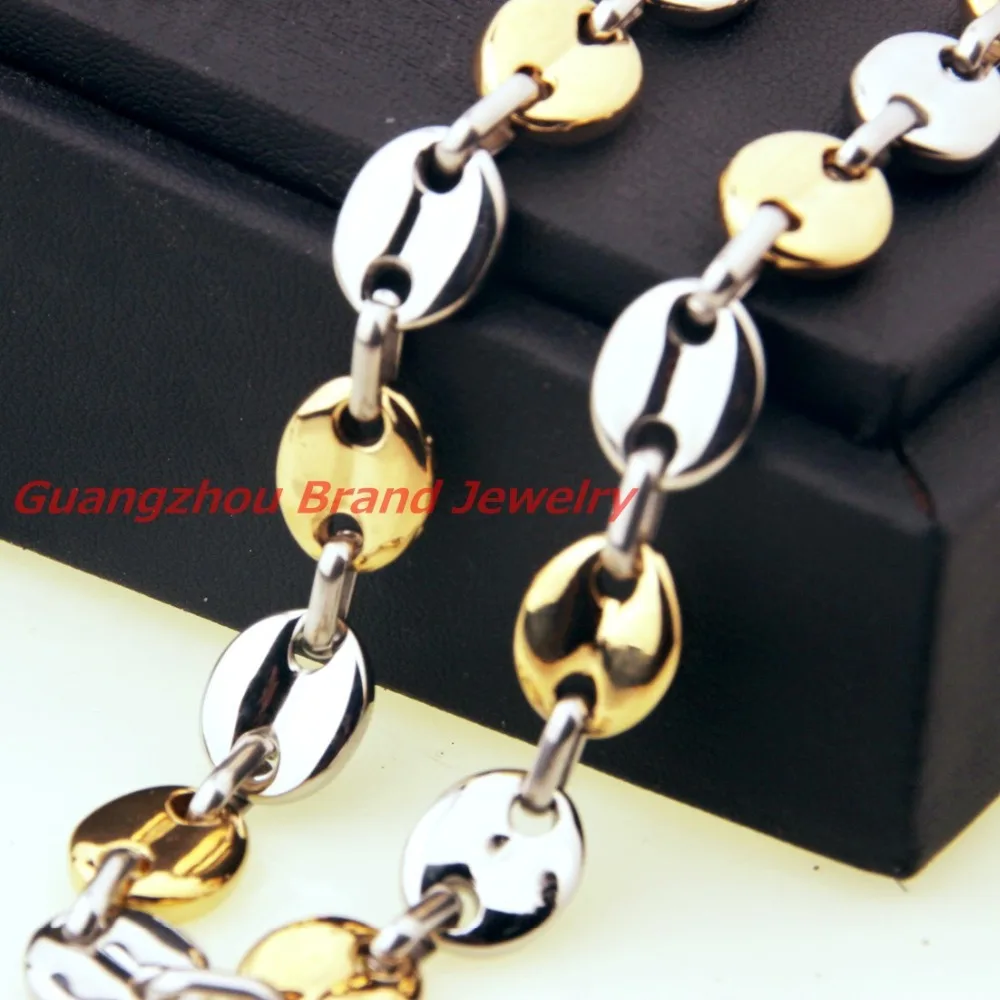 Цепочка Из Нержавеющей Стали 316L ожерелье с бусинами в форме кофейных зерен цвет