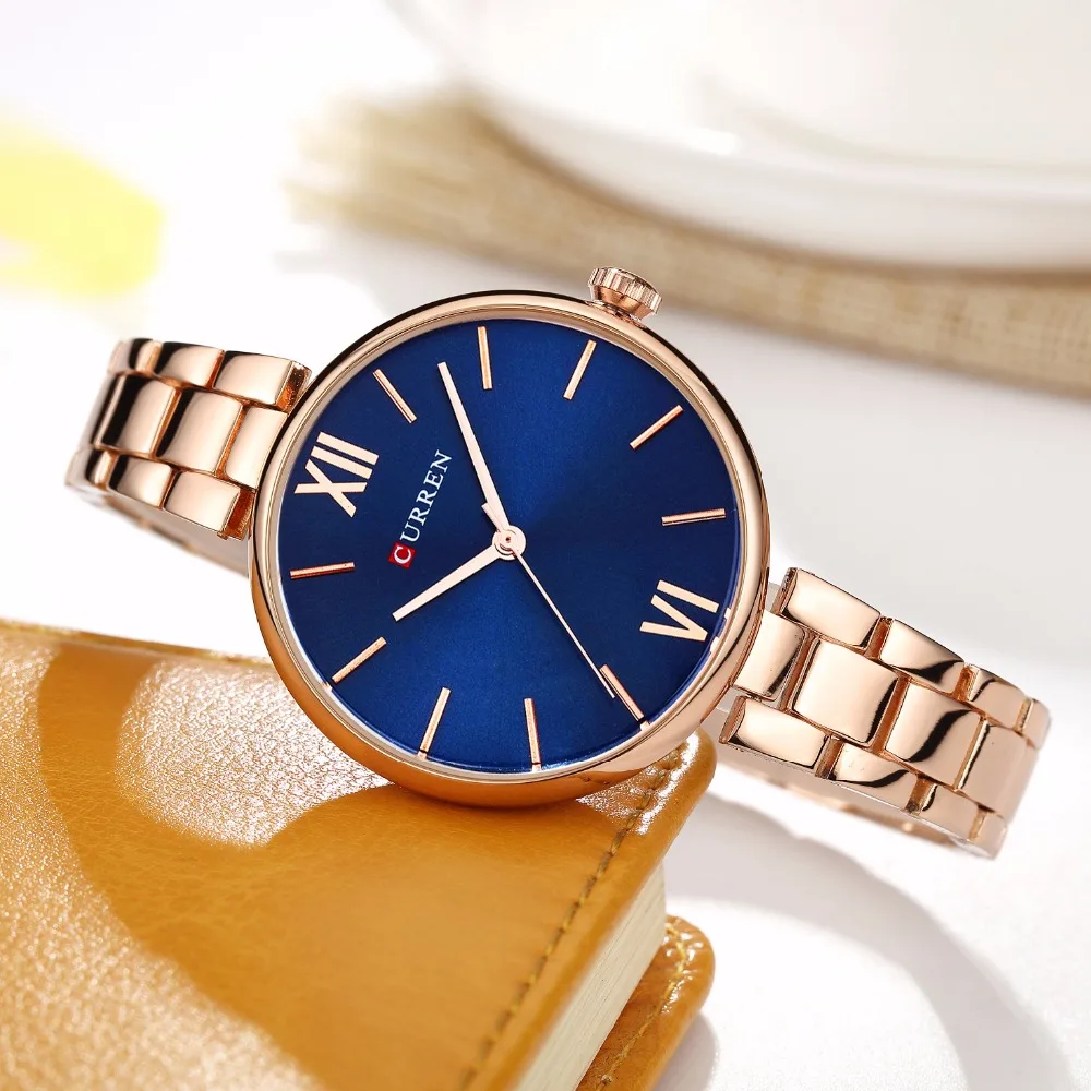 CURREN женские часы Montre Femme Модные браслет из нержавеющей стали с большим