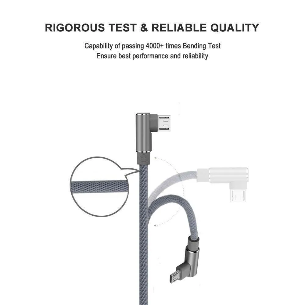 Кабель для зарядного устройства под прямым углом Micro USB кабель передачи данных и