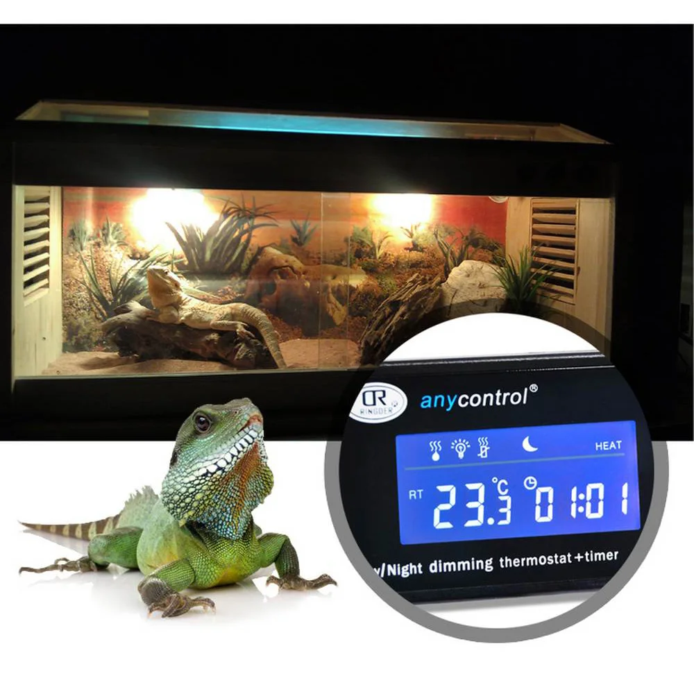 Digital Thermostat Temperature Controller For lizard Fish Aquarium Waterproof Sensor Outlet LCD 2 Stage Heating Cooling Mode | Инструменты