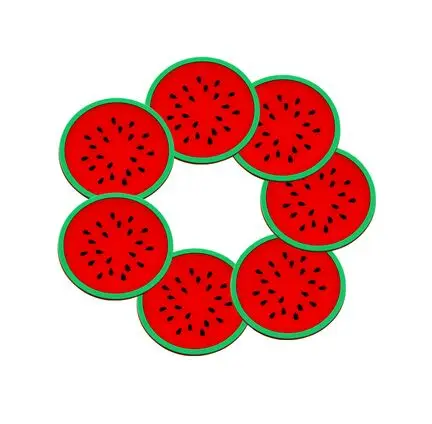 watermelon 9 см красочное желе цвет фрукты силиконовая кухонная принадлежность питьевой коврик Подставка под напитки чашки ПЭТ декоративные подкладки коврики - Цвет: watermelon