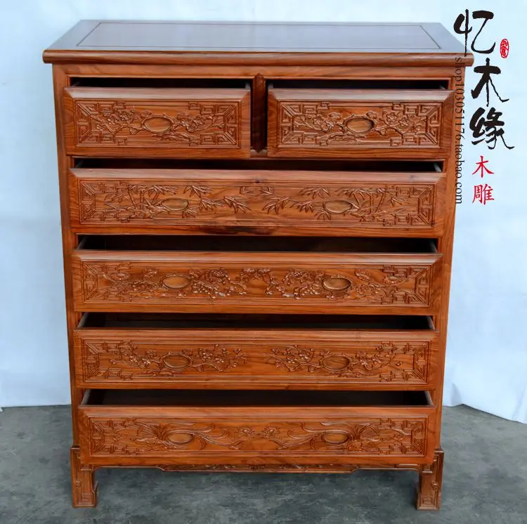 Мебель из красного дерева комод китайские резные шкафчики для спальни шкафы с