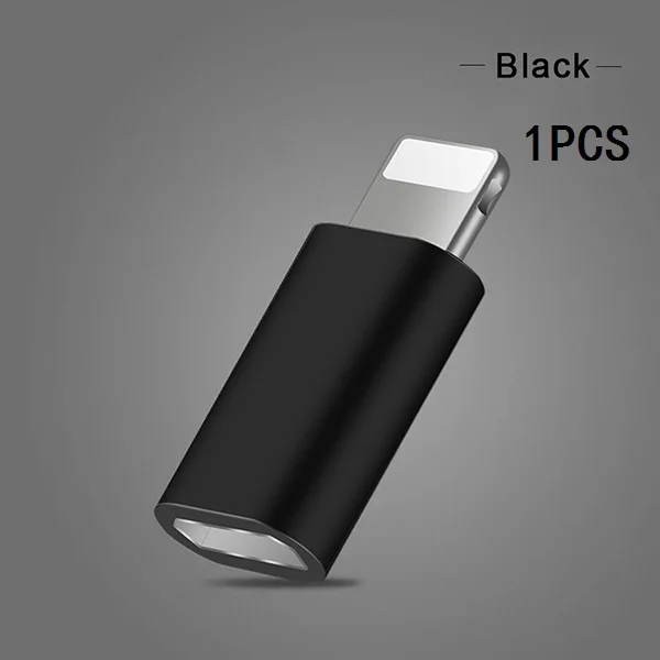 1PCS Black ACCEZZ 5 шт. OTG USB адаптер для iPhone освещение микро USB шнур конвертер для Apple X XR Plus Быстрая Зарядка синхронизация данных адаптер - Цвет: 1PCS Black