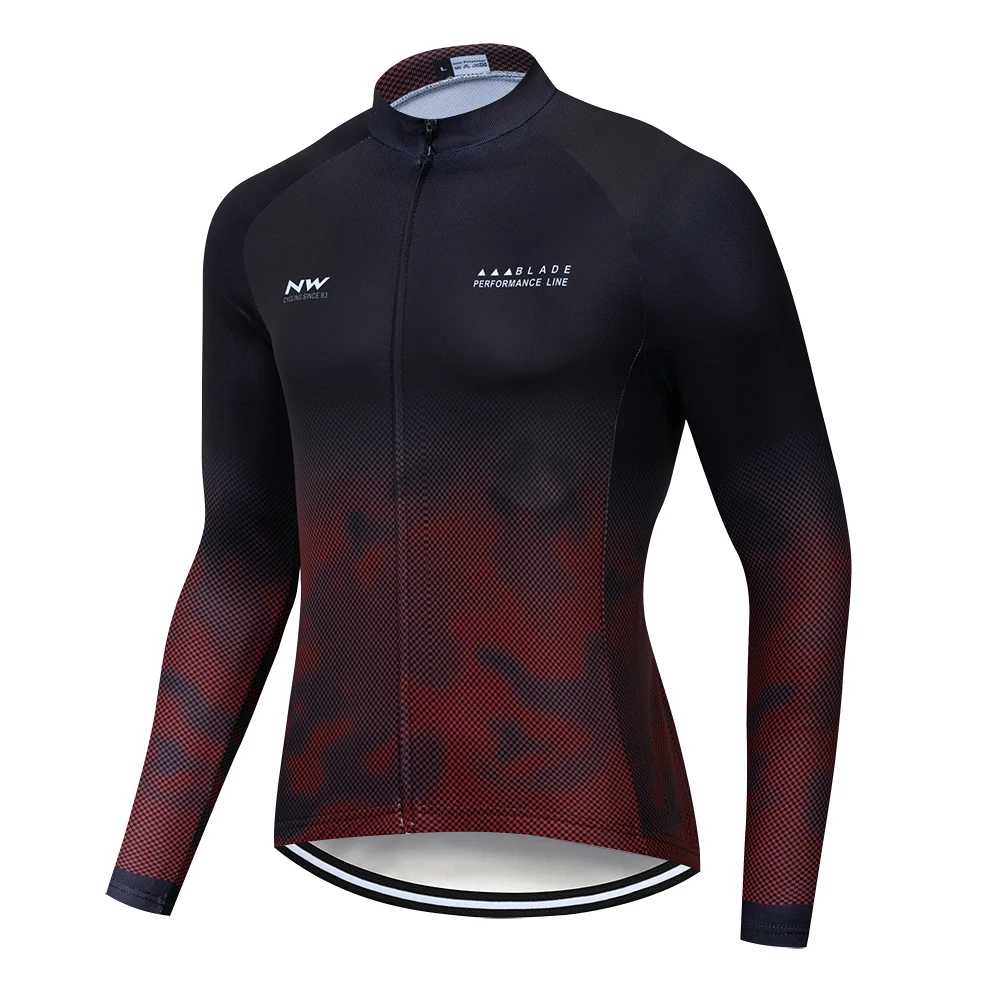 NW летние быстросохнущие с длинным рукавом Велоспорт Джерси для мужчин дорожный