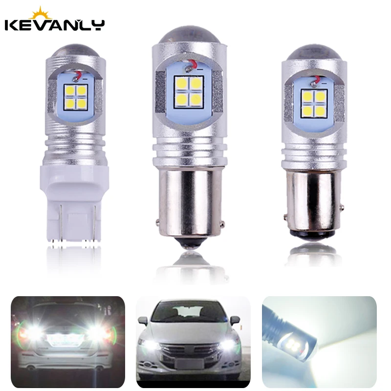 2 шт. P21W светодиодный P21/5 Вт BAY15D T20 7443 W21/5 BA15S 1156 1157 3030 чипы 12SMD автомобильный