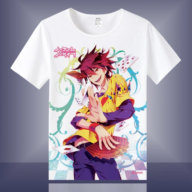 High-Q унисекс аниме Cos NO GAME LIFE Imanity Sora Shiro Jibril хлопковая Повседневная футболка Топ |