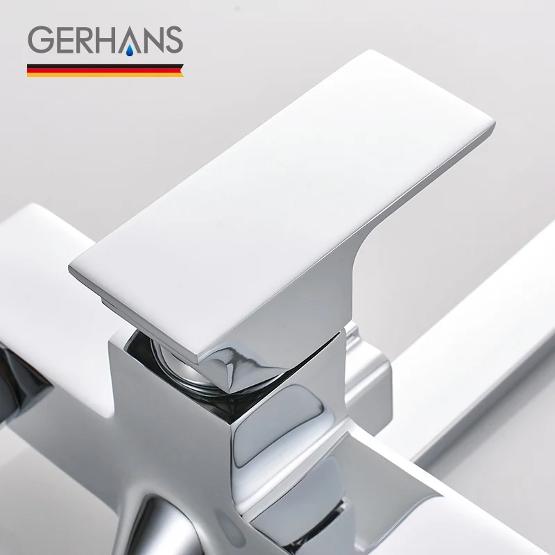 GERHANS Leometric смеситель для ванной воды настенный массажный душа квадратный Длинный