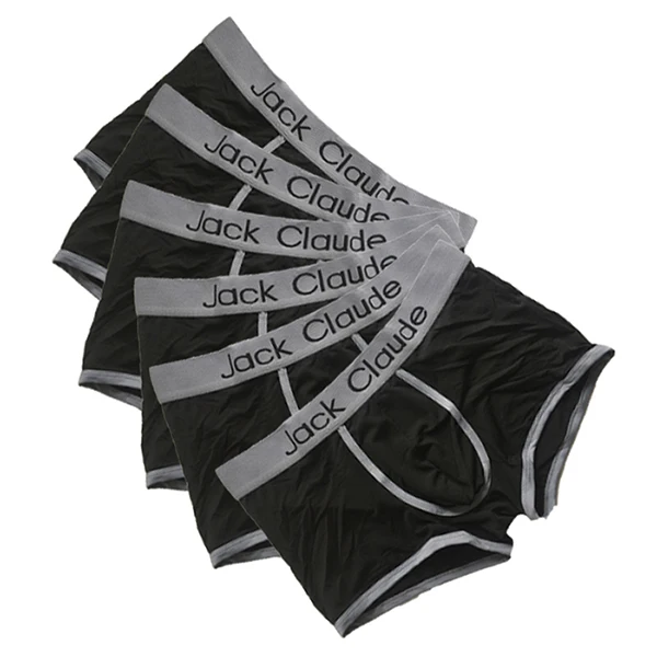 Black 6Pcs Новое модальное сексуальное мужское нижнее белье, боксеры, шорты, мягкие боксеры, дышащие Трусы-слипы, Calzoncillos hombre, мужские боксеры, шорты M, L, XL, XXL - Цвет: Black 6Pcs