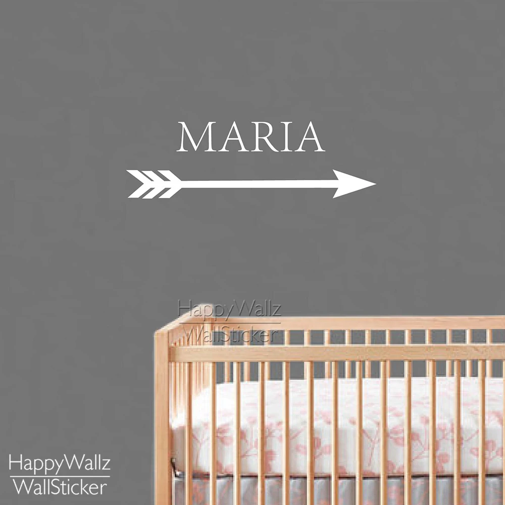

Custom Name Wall Sticker Arrow Wall Decal Baby Nursery Name Wall Decal DIY Removable Wall Decoration 521C