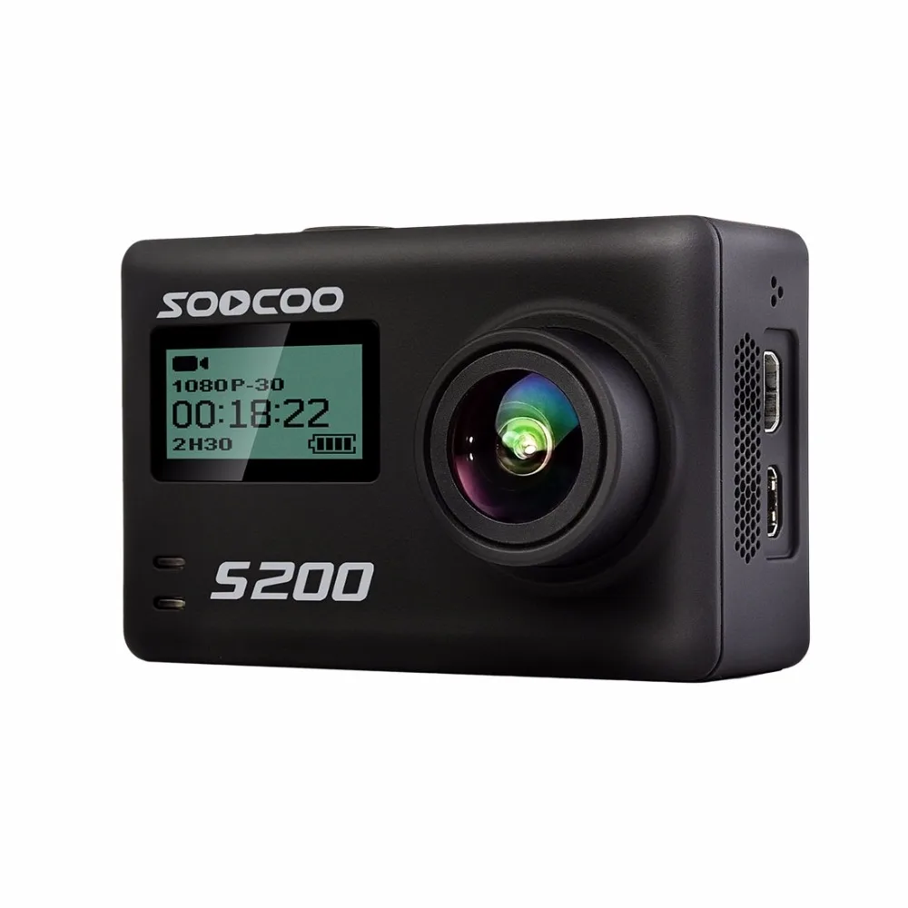 SOOCOO S200 экшн Камера со сверхвысоким разрешением Ultra HD, 4 K, NTK96660+ IMX078 с поддержкой Wi-Fi Gryo голосового управления внешний микрофон gps 2,4" сенсорный экран с ЖК-дисплеем