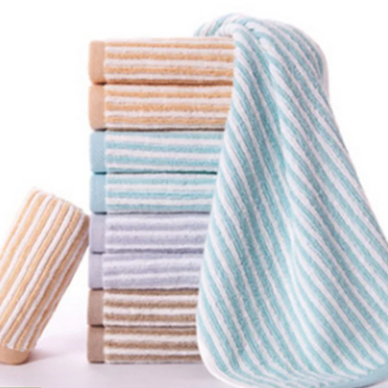 2019 new popular 100% cotton thick towel satin line soft comfortable fresh elegant cute stripe good water absorption | Дом и сад
