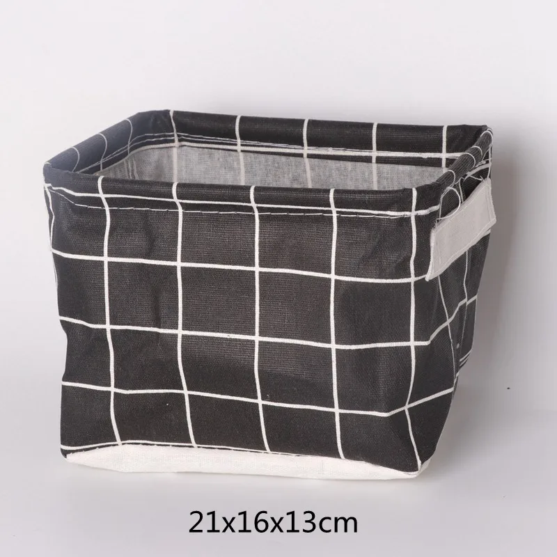Black plaid Корзина для пикника настольная коробка для хранения мелочей с принтом облака Водонепроницаемая Косметическая Книга канцелярский Органайзер мини сумка для хранения - Цвет: Black plaid