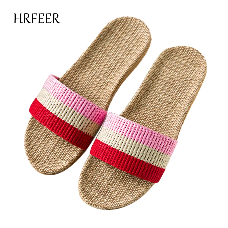 HRFEER/женские льняные домашние тапочки мужские домашние/уличные ультра легкие