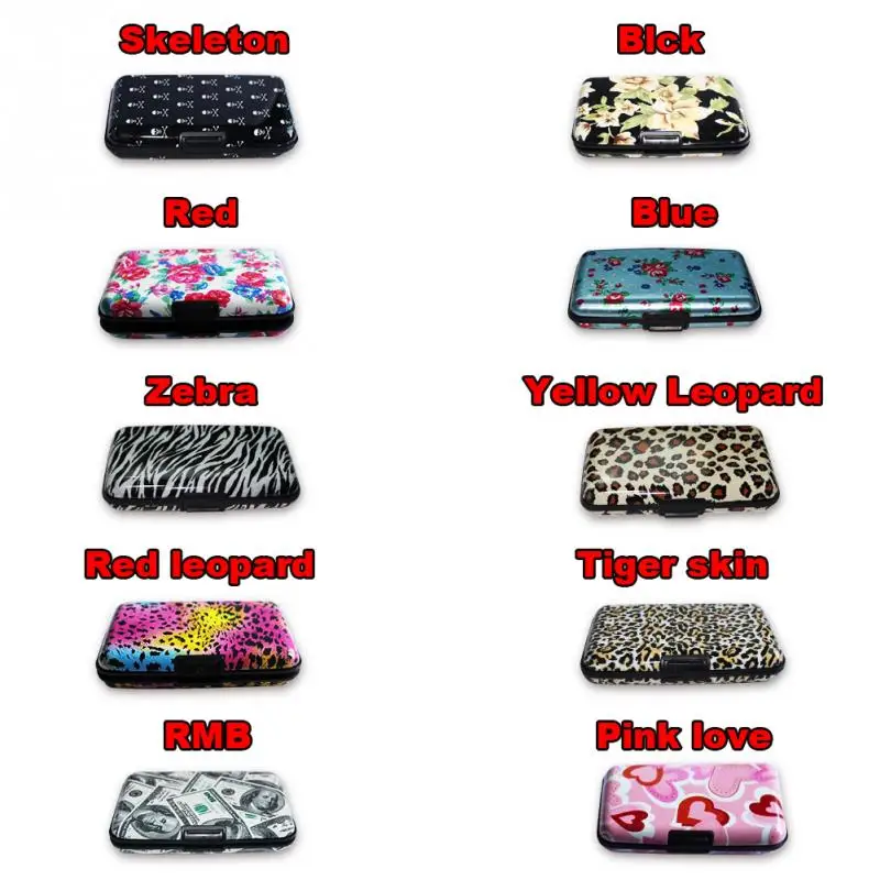 Новый Алюминиевый чехол для карт с принтом Карманный держатель кредитных
